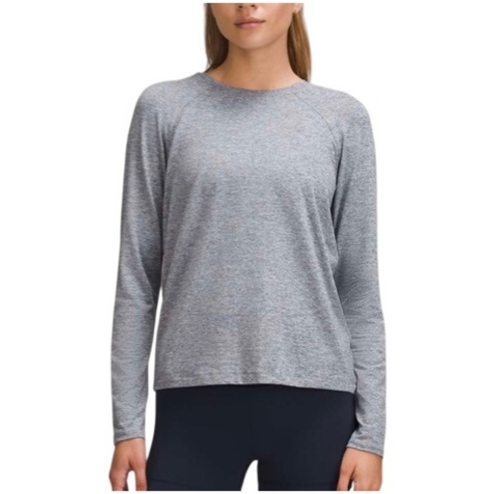 Lululemon License to Train Classic Fit Long Sleeve Shirt Heathered Grey Size 12